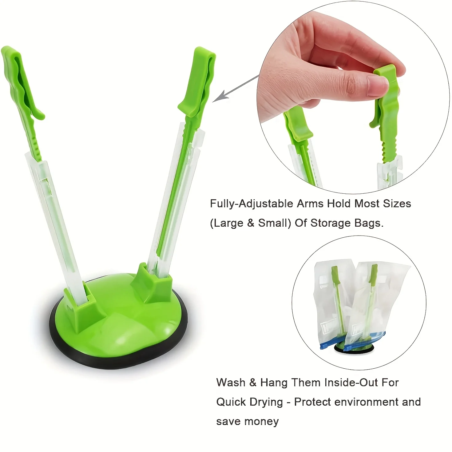 Kitchen Hand Gadgets - حامل حقيبة بسحاب من البلاستيك قابل