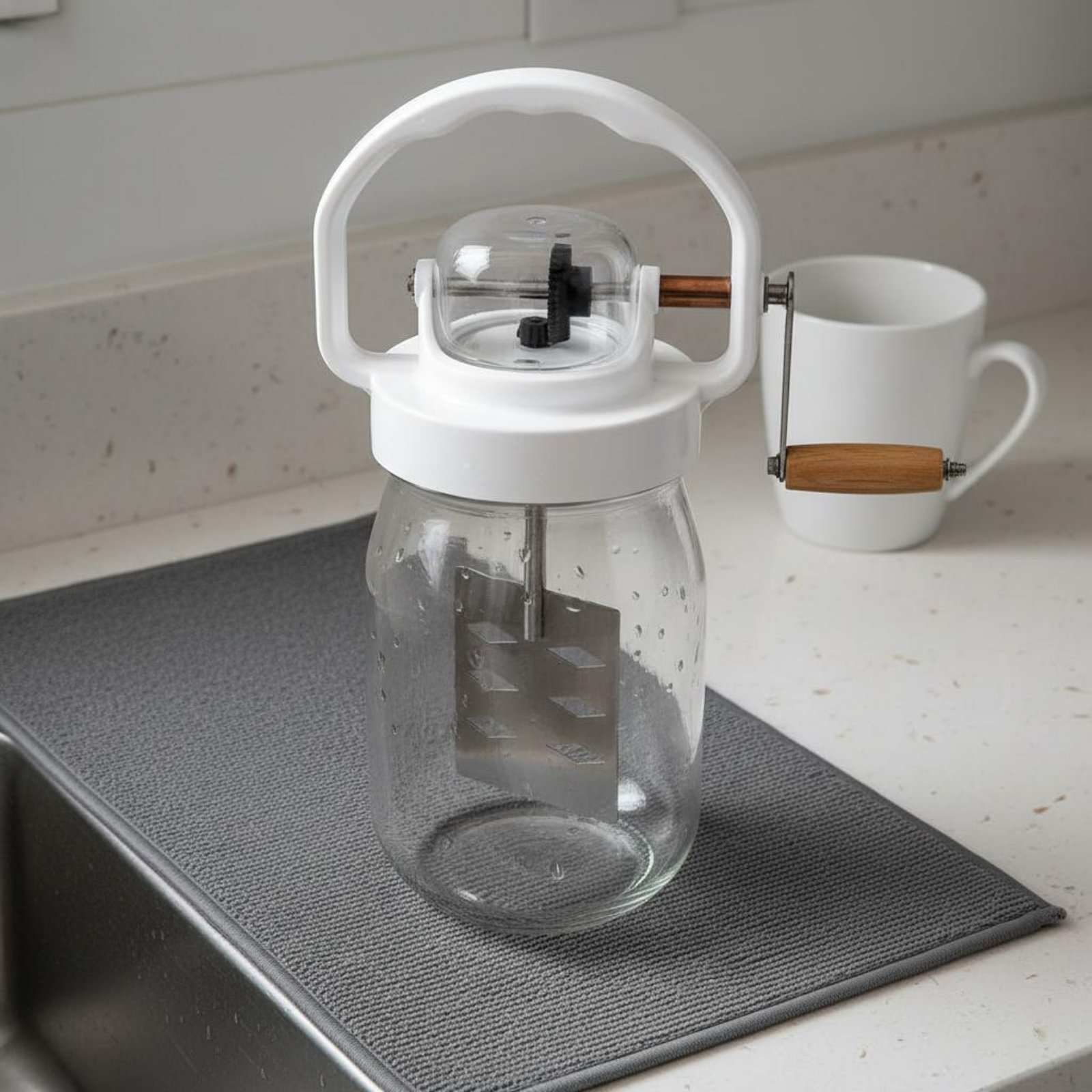 Kitchen Hand Gadgets - مخفقة زبدة يدوية سهلة التنظيف، مولد
