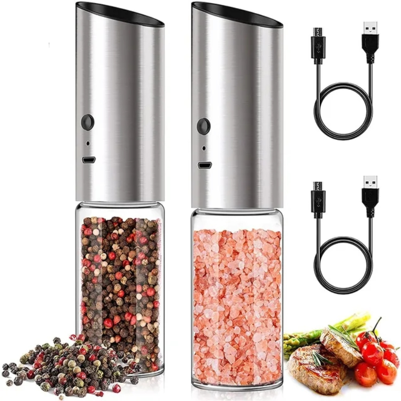 Kitchen Gadgets Small - ZaiXiao مطحنة الملح والفلفل الكهربائية القابلة