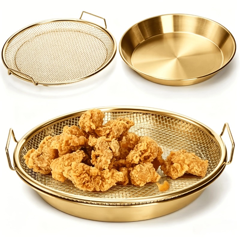 Kitchen Gadgets Gold - صينية شبكية متينة ذهبية اللون لقلاية