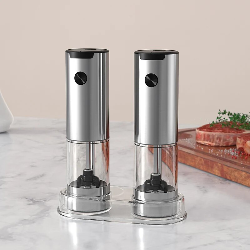 Kitchen Gadgets Small - مطحنة فلفل وملح كهربائية أوتوماتيكية مع
