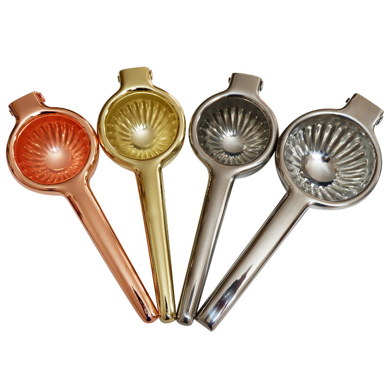 Kitchen Gadgets Gold - عصارة ليمون يدوية من الفولاذ المقاوم