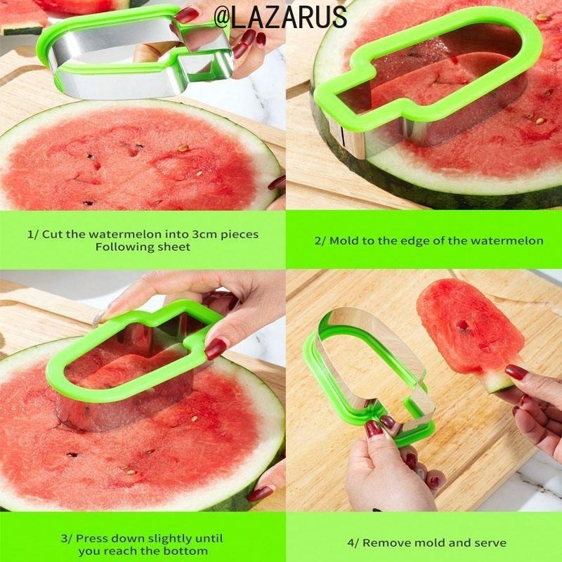 Watermelon Slicer Cutter - قطاعة مكعبات البطيخ من الفولاذ المقاوم