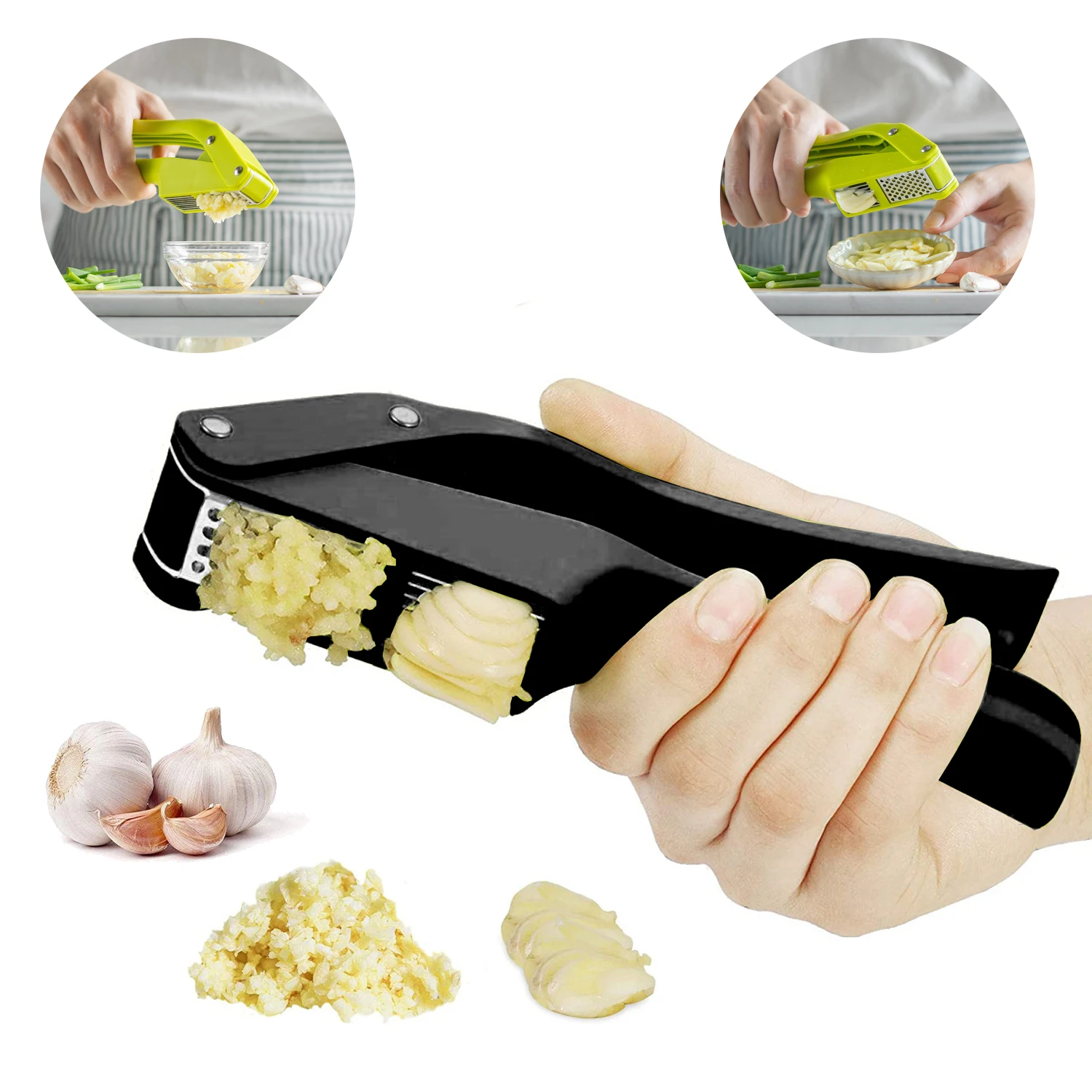 Kitchen Gadgets Gift - 2 في 1 آلة تقطيع الثوم